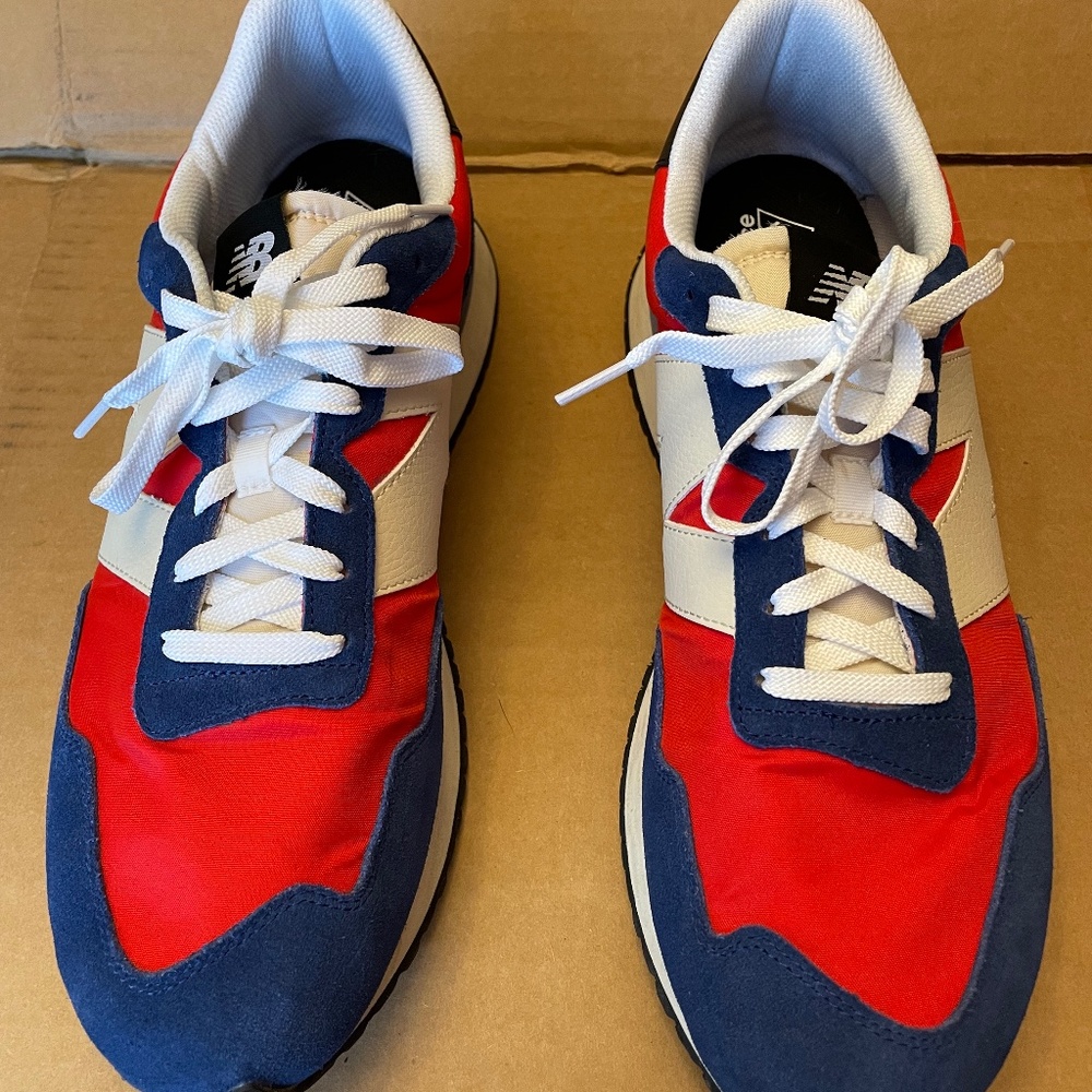 New Balance 237, Men's size 14, Blue and red sneakers